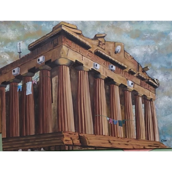 Obra realizada en la academia de José Luis Birigay bajo su dirección del Partenón de ATenas