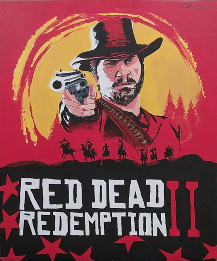 Pintura en acrílico de Red Dead Redemption II por Adrián Fernández