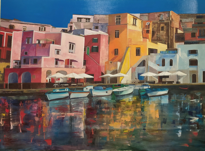 isla de Prócida. Óleo lienzo. Inmaculada Oraá